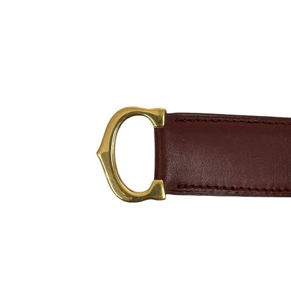 Cartier Must Line Leather Belt Wine Red Bordeaux — view 3