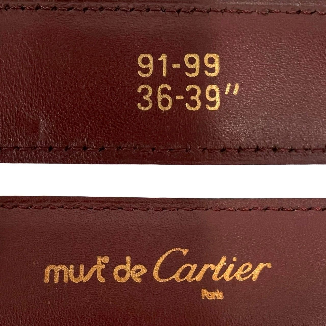 Cartier Must Line Leather Belt Wine Red Bordeaux — view 2