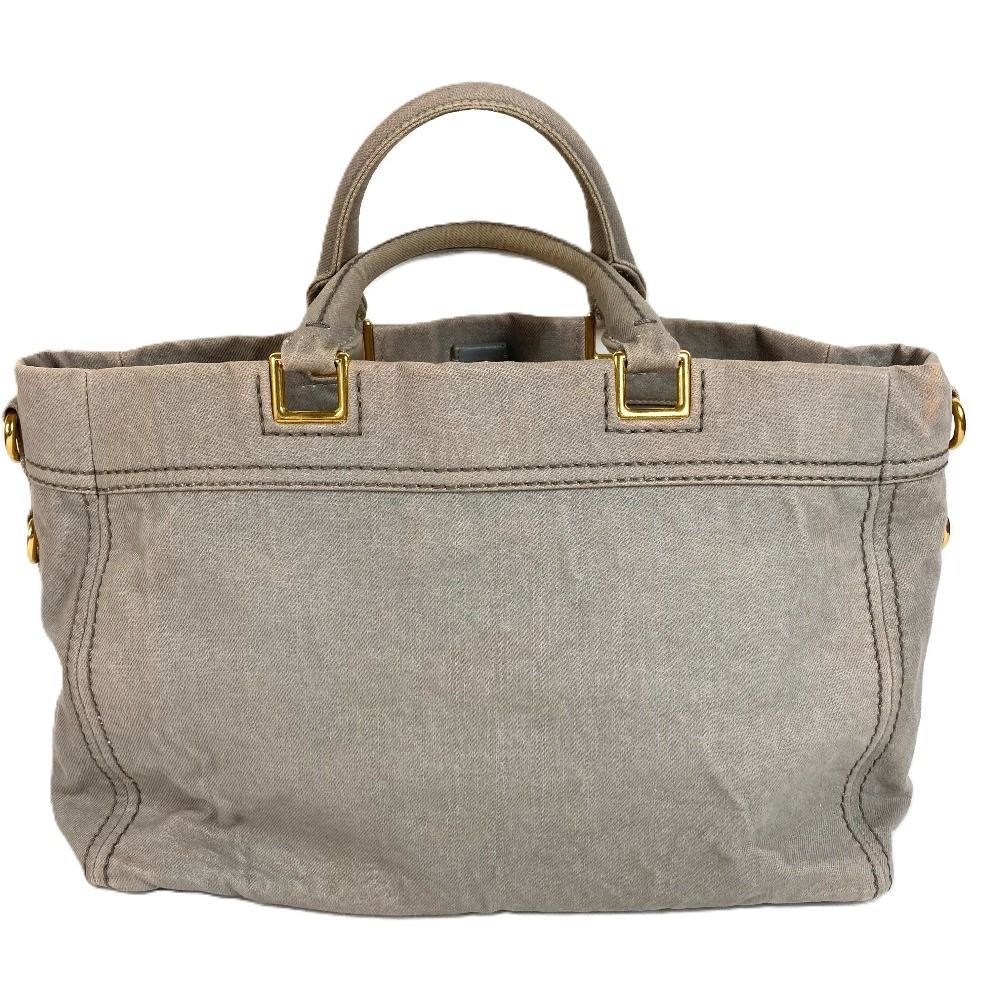 Prada Handbag Canapa Logo Canvas Gray — view 2