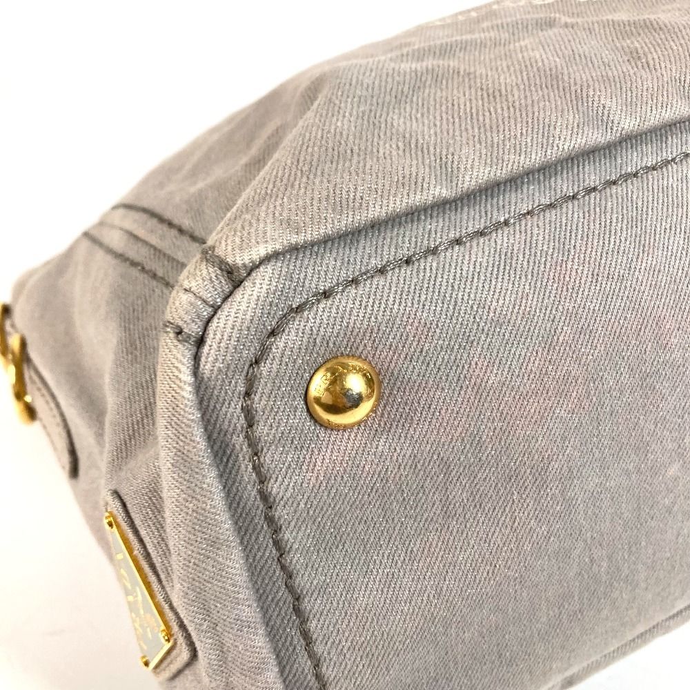 Prada Handbag Canapa Logo Canvas Gray — view 6