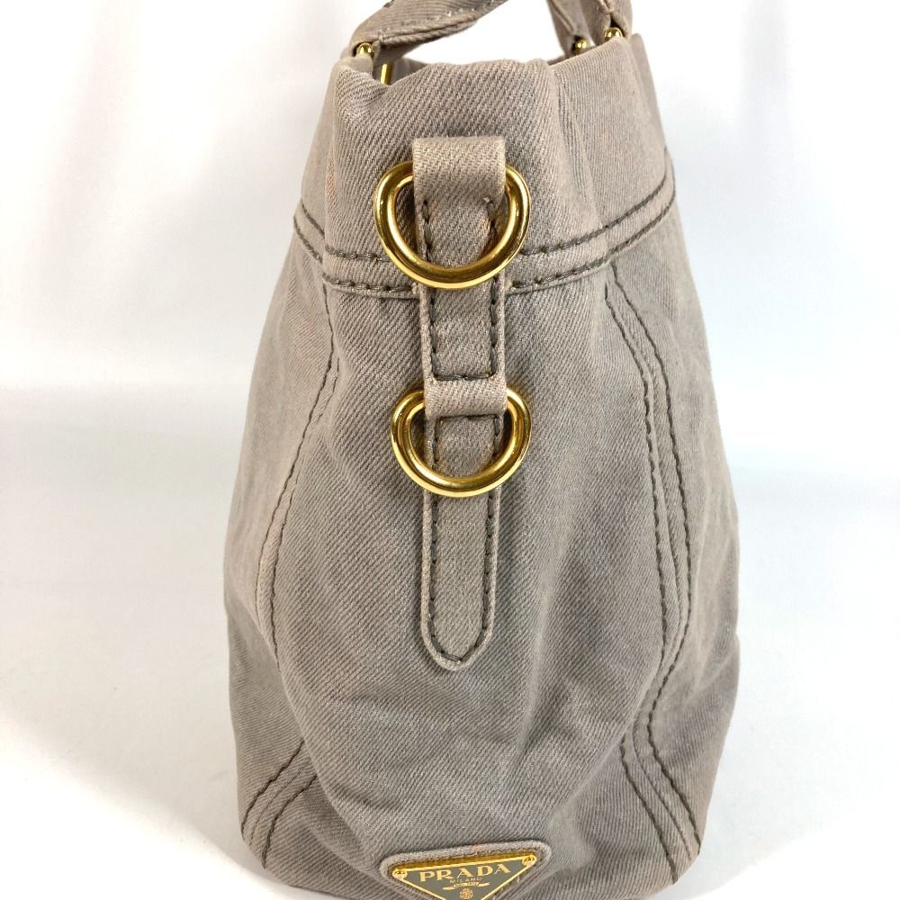 Prada Handbag Canapa Logo Canvas Gray — view 4