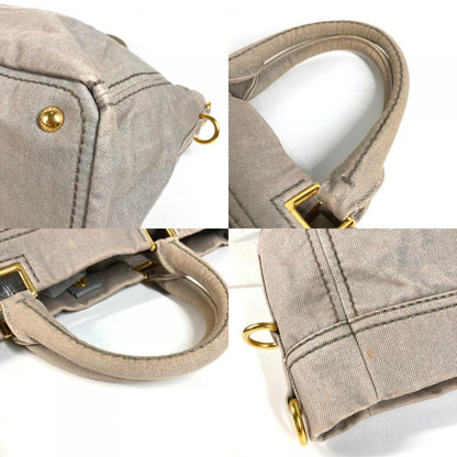 Prada Handbag Canapa Logo Canvas Gray — view 8