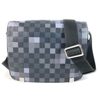 Louis Vuitton Shoulder Bag District PM Damier Graphite Canvas Black