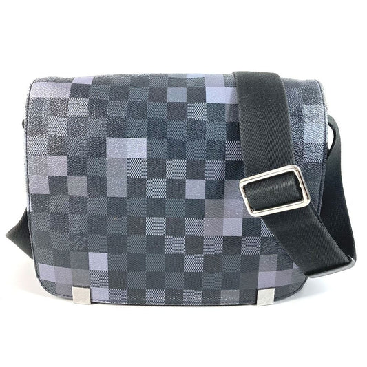 Louis Vuitton Shoulder Bag District PM Damier Graphite Canvas Black