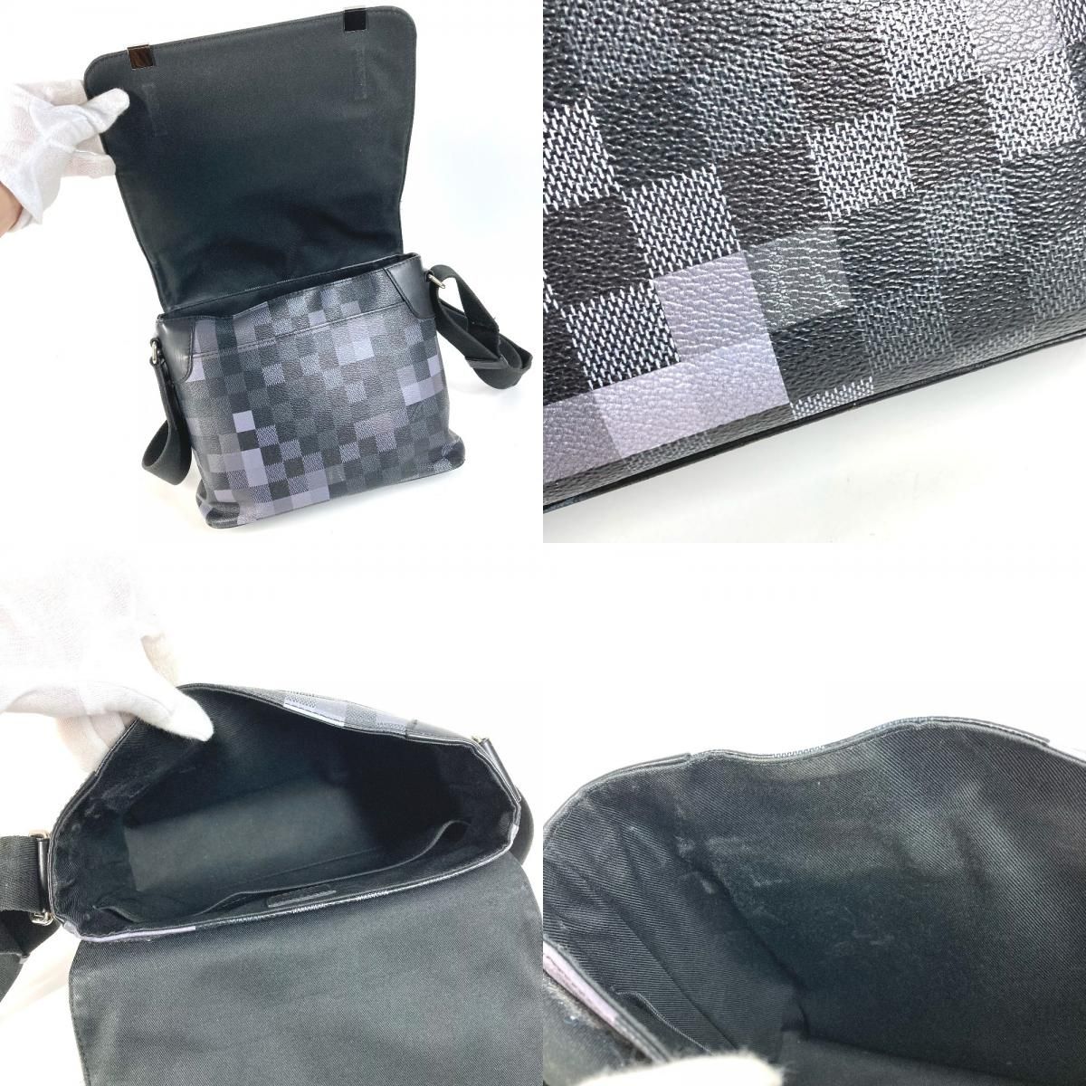 Louis Vuitton Shoulder Bag District PM Damier Graphite Canvas Black — view 8