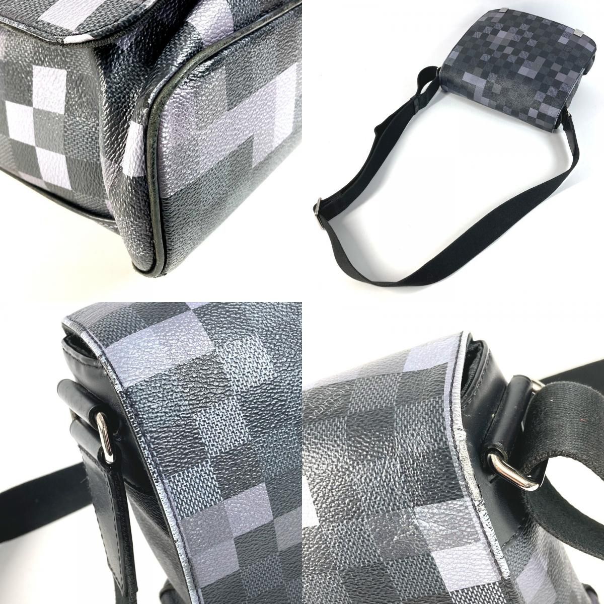 Louis Vuitton Shoulder Bag District PM Damier Graphite Canvas Black — view 7