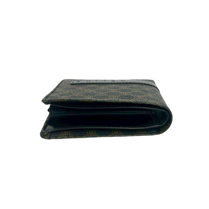 Celine Macadam Blason Pattern Logo Leather Bifold Wallet Brown Black — view 3