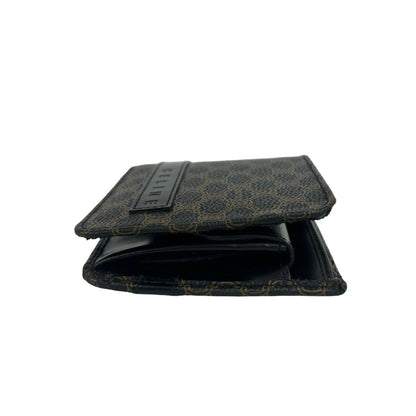 Celine Macadam Blason Pattern Logo Leather Bifold Wallet Brown Black — view 5