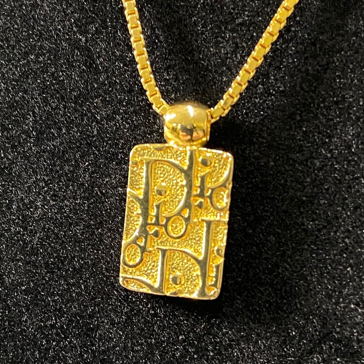 Dior Trotter Plate Gold Necklace — view 3