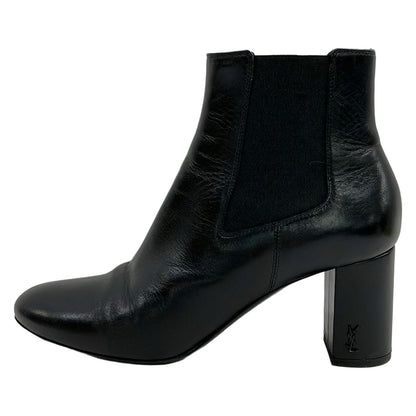 Saint Laurent Paris Short Boots 37 Black Side Gore Leather