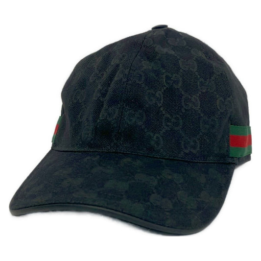 Gucci Cap M Black GG Pattern Cotton