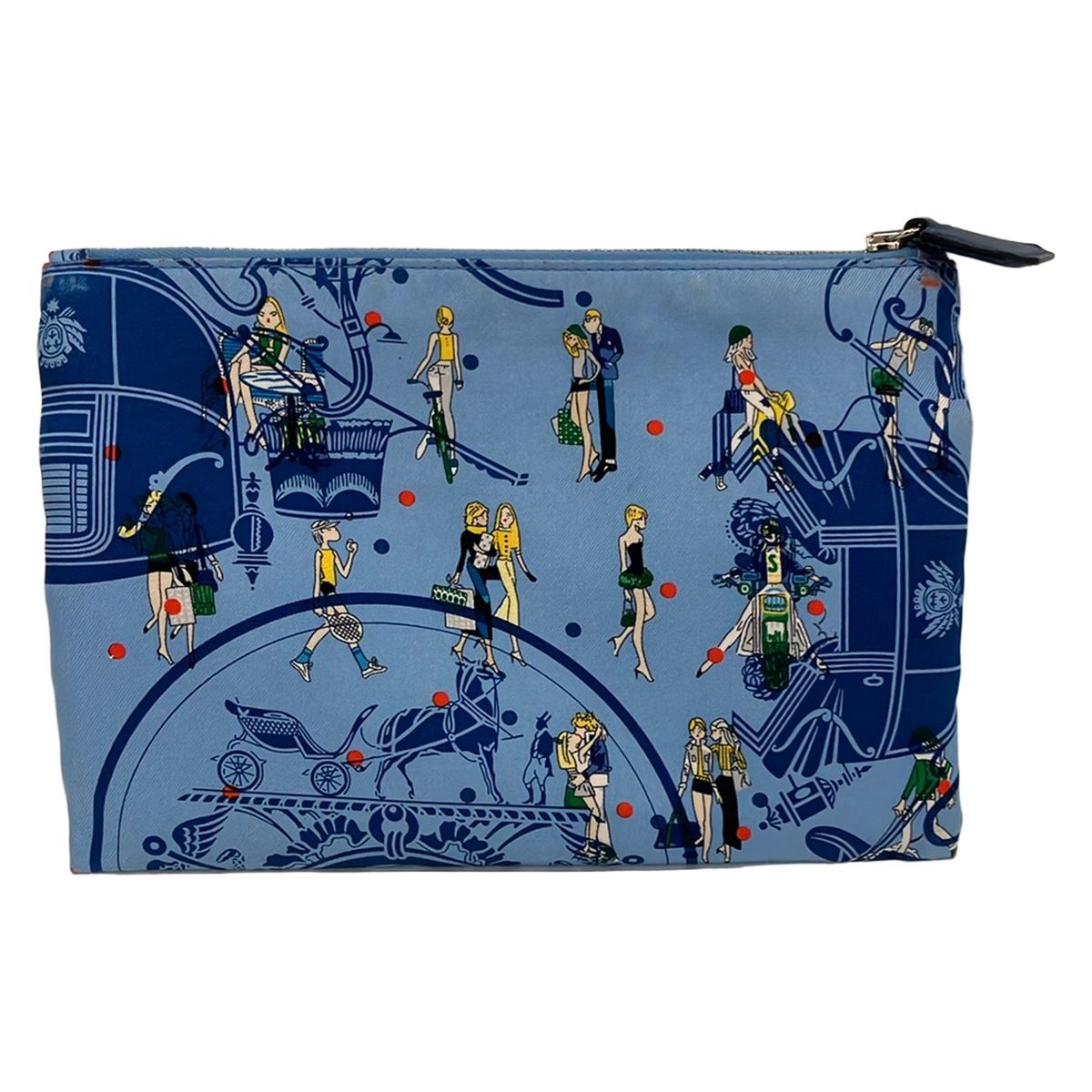 Hermes Pouch Silky Pocket Light Blue Multi Silk — view 2