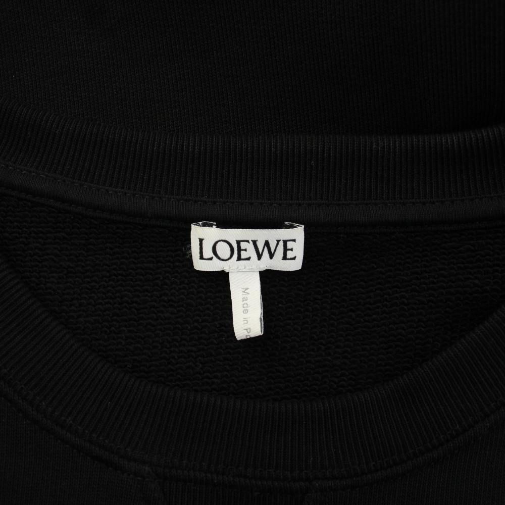 Loewe Embroidery Sweatshirt Crew Neck Long Sleeve Logo Gusset XXL Black YT — view 5