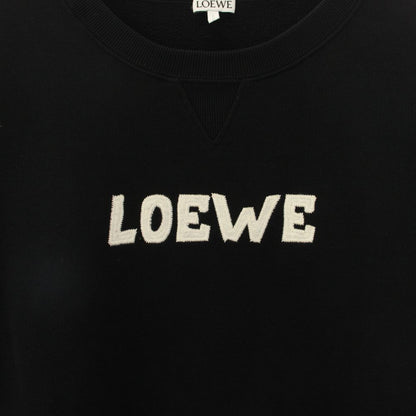 Loewe Embroidery Sweatshirt Crew Neck Long Sleeve Logo Gusset XXL Black YT — view 3