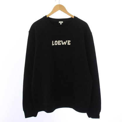 Loewe Embroidery Sweatshirt Crew Neck Long Sleeve Logo Gusset XXL Black YT
