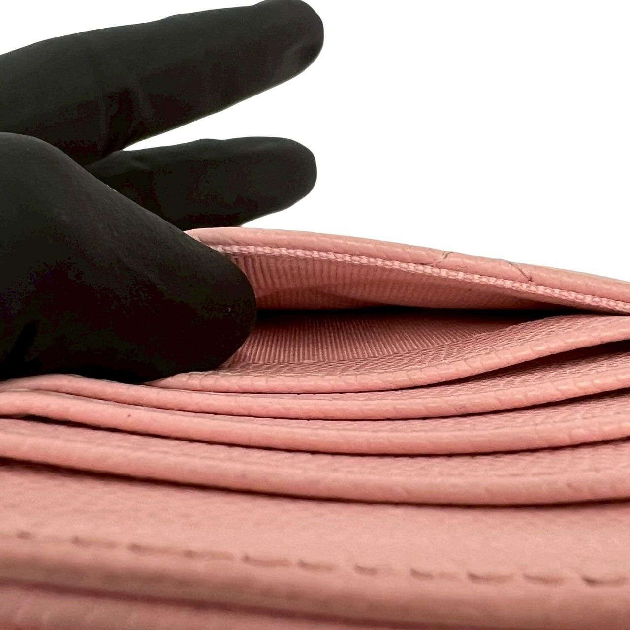 Chanel And Fragment Case Quilted CC Logo Caviar Leather Coin Pass Pink — view 7
