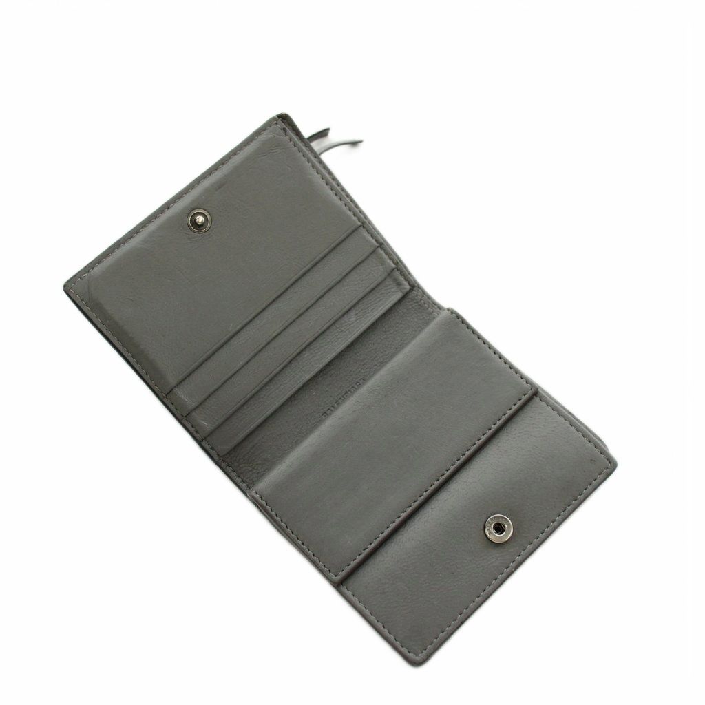 Balenciaga Neo Classic Mini Wallet Bifold Coin Purse Leather Gray — view 5