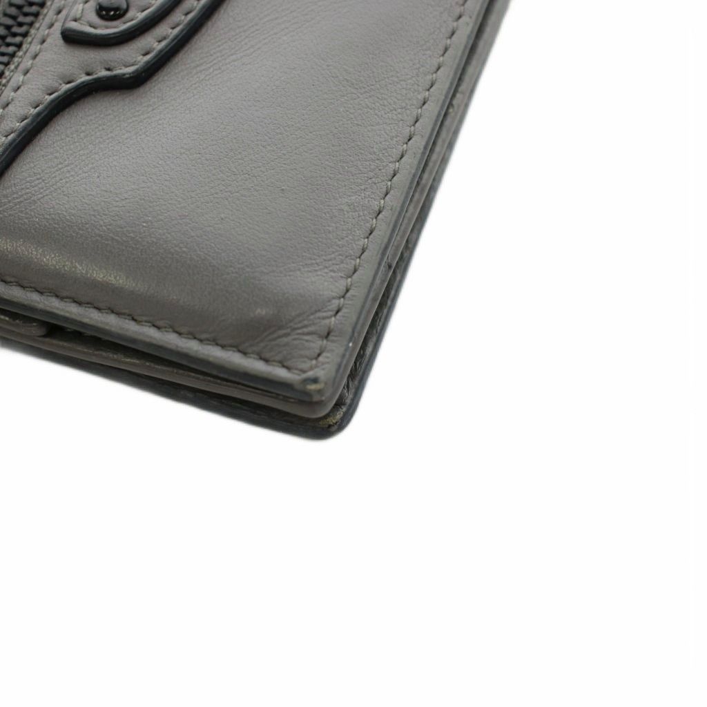 Balenciaga Neo Classic Mini Wallet Bifold Coin Purse Leather Gray — view 8