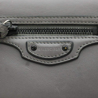 Balenciaga Neo Classic Mini Wallet Bifold Coin Purse Leather Gray — view 3