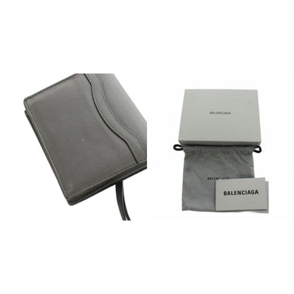 Balenciaga Neo Classic Mini Wallet Bifold Coin Purse Leather Gray — view 9