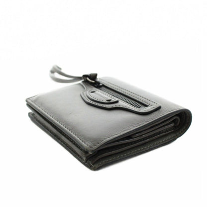 Balenciaga Neo Classic Mini Wallet Bifold Coin Purse Leather Gray — view 4