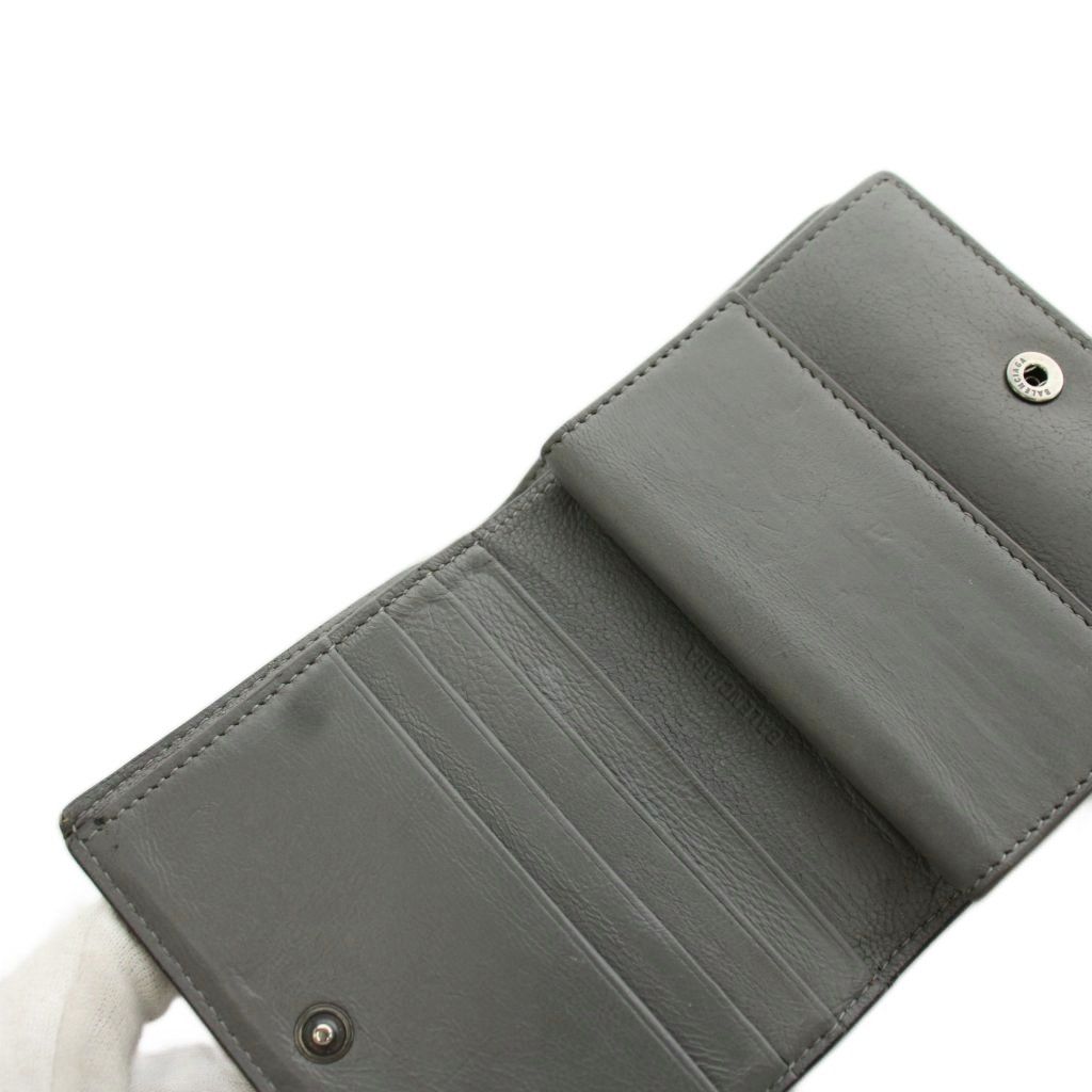 Balenciaga Neo Classic Mini Wallet Bifold Coin Purse Leather Gray — view 7