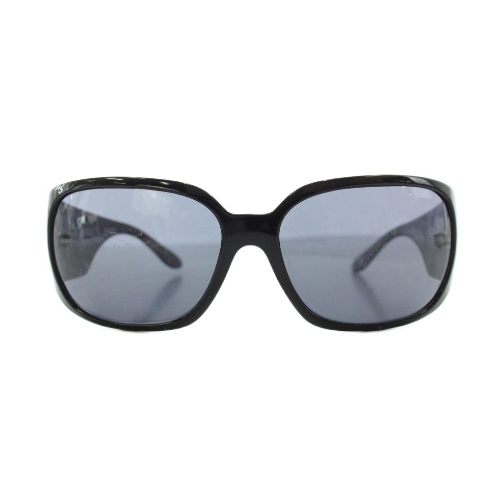 Chanel Quilted Stitch Rhinestone CC Logo Sunglasses Black Eyewear