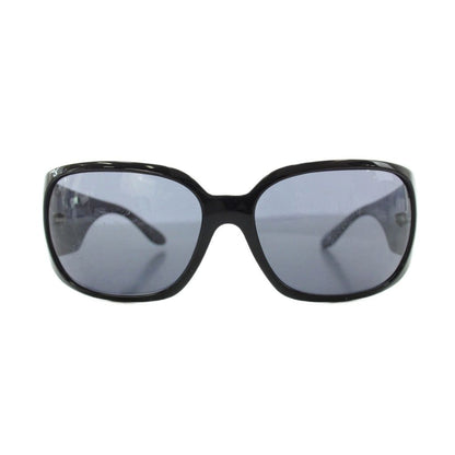 Chanel Quilted Stitch Rhinestone CC Logo Sunglasses Black Eyewear