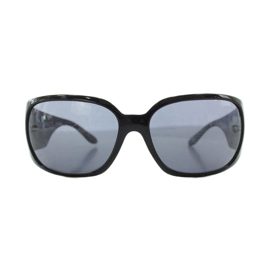 Chanel Quilted Stitch Rhinestone CC Logo Sunglasses Black Eyewear