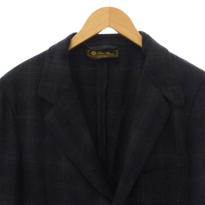Loro Piana Terre Jacket Check Pattern Navy Blue — view 5