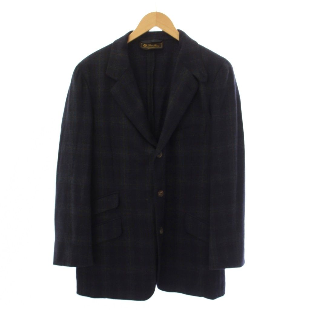 Loro Piana Terre Jacket Check Pattern Navy Blue