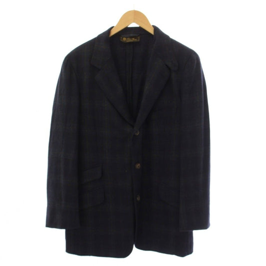 Loro Piana Terre Jacket Check Pattern Navy Blue