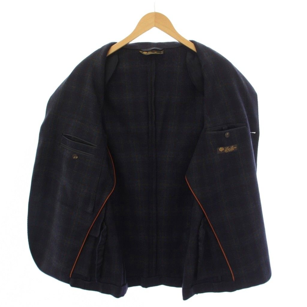 Loro Piana Terre Jacket Check Pattern Navy Blue — view 4