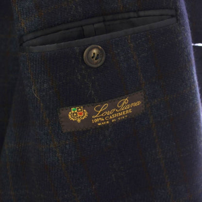 Loro Piana Terre Jacket Check Pattern Navy Blue — view 3