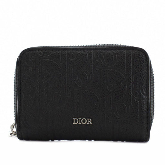 Dior O-Oblique Kugravity Leather Coin Purse Logo Black