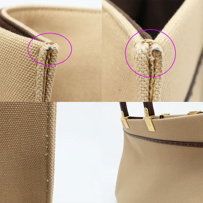 Fendi Heaven Sunshine 2-Way Shoulder Bag Beige Gold Canvas Leather — view 8