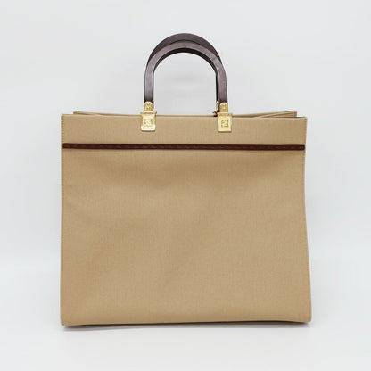 Fendi Heaven Sunshine 2-Way Shoulder Bag Beige Gold Canvas Leather — view 2