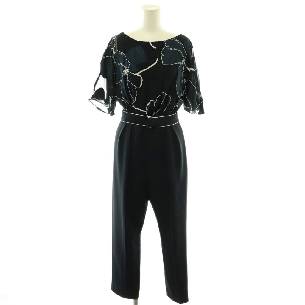 Max Mara Studio Flower Print Replacement All in One Short Sleeve Tapered Pants