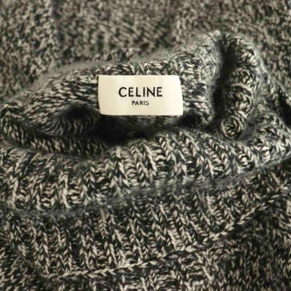 Celine Cashmere 100 Turtleneck Knit Sweater S Black White ES — view 6
