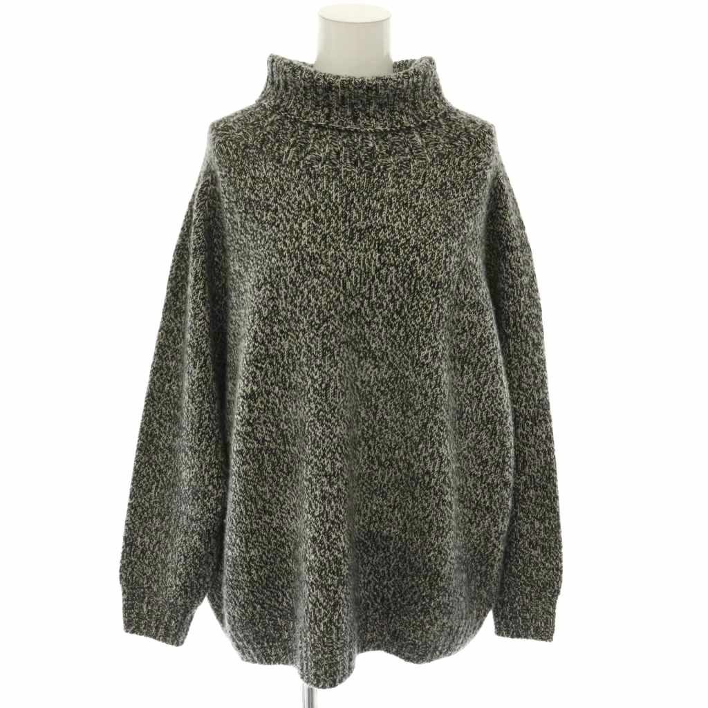 Celine Cashmere 100 Turtleneck Knit Sweater S Black White ES