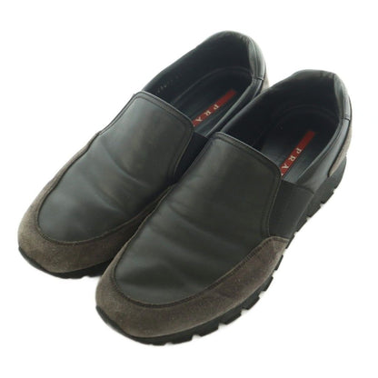 Prada Linea Rossa Slip on Leather 8.5 Black Slipper