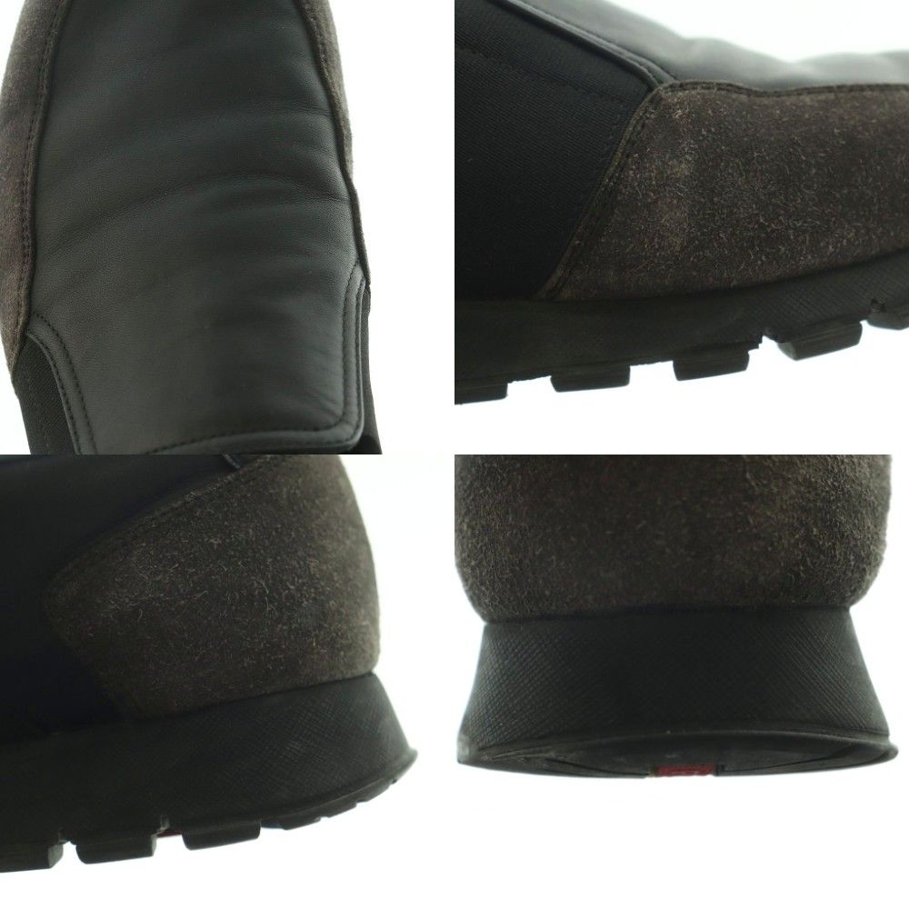 Prada Linea Rossa Slip on Leather 8.5 Black Slipper — view 9