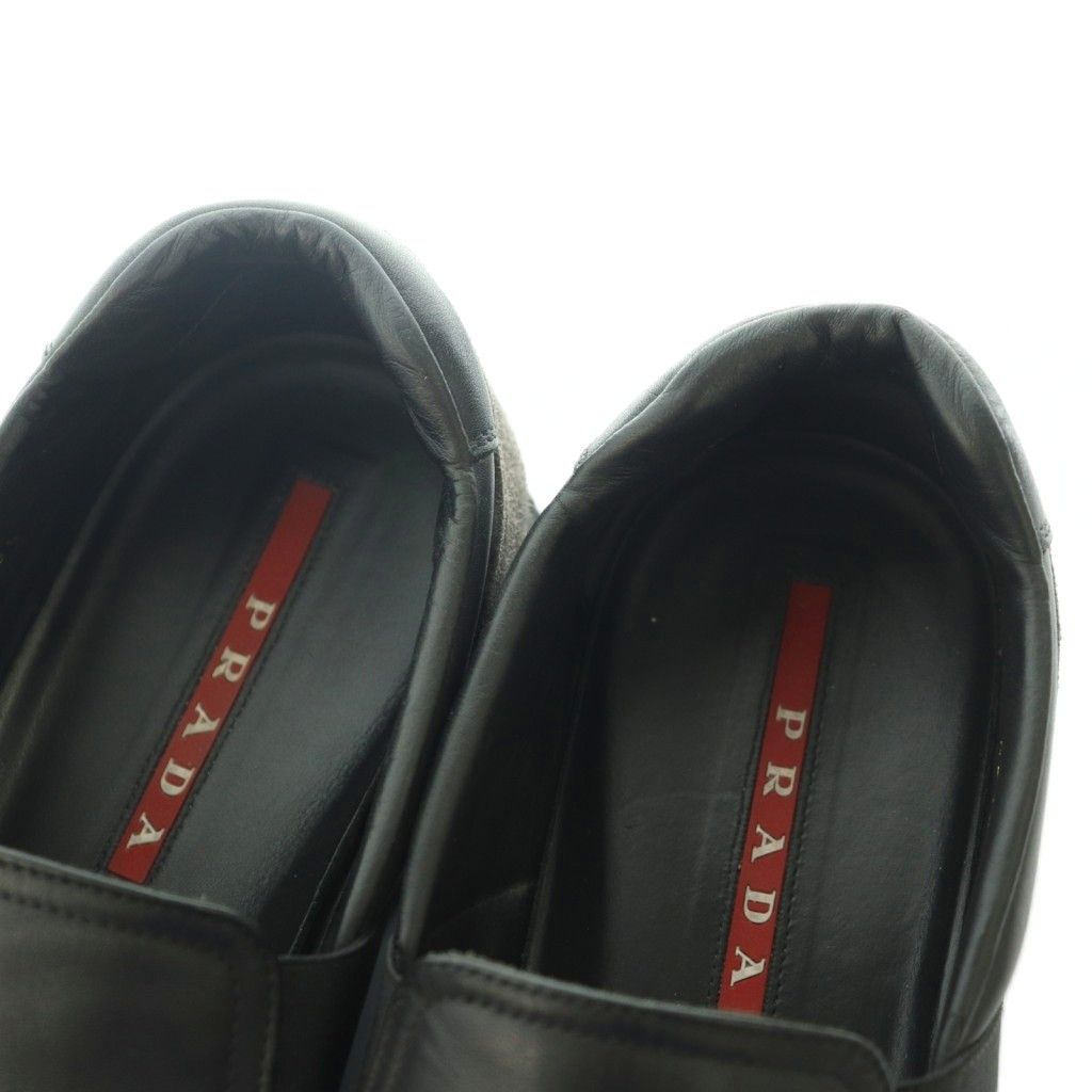 Prada Linea Rossa Slip on Leather 8.5 Black Slipper — view 4