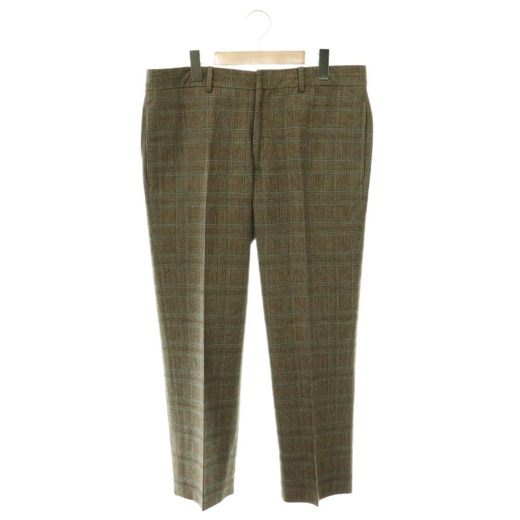Hermes Tapered Pants Wool Check 44 Brown SY AD