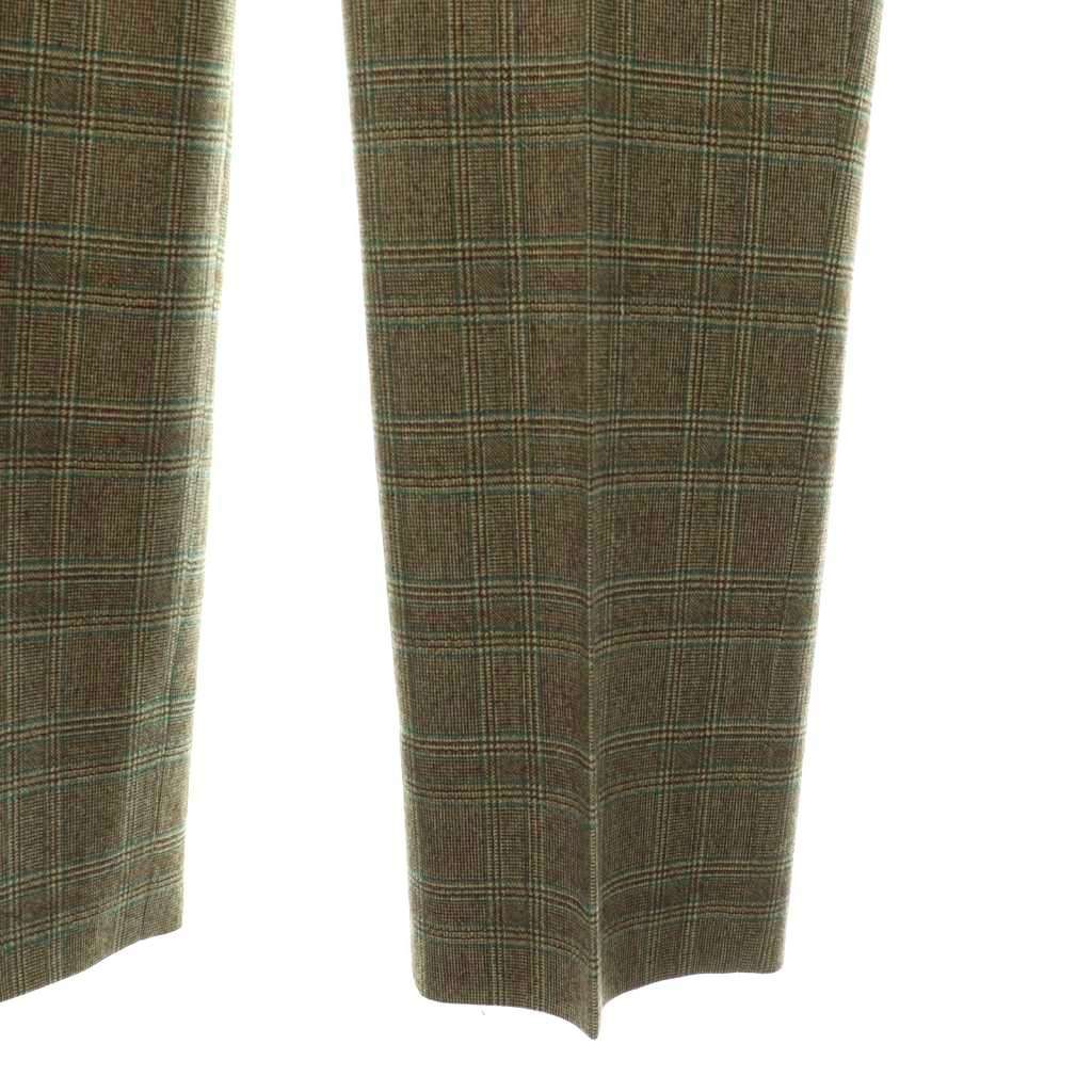 Hermes Tapered Pants Wool Check 44 Brown SY AD — view 4