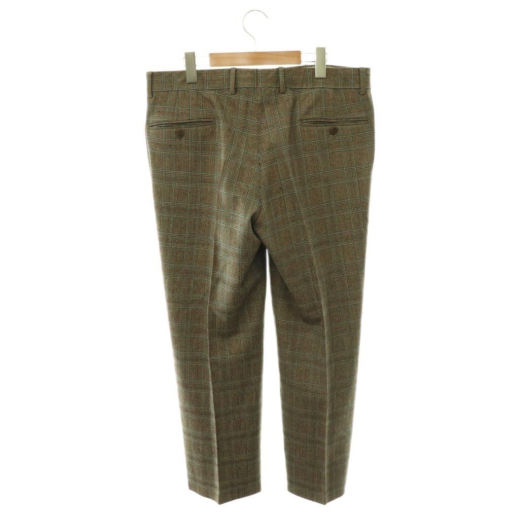 Hermes Tapered Pants Wool Check 44 Brown SY AD — view 2