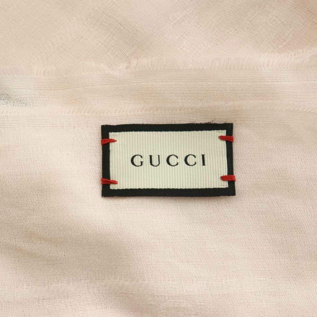 Gucci GG Pattern Cotton Shawl Lightweight 60 190 cm Light Pink Scarf — view 5