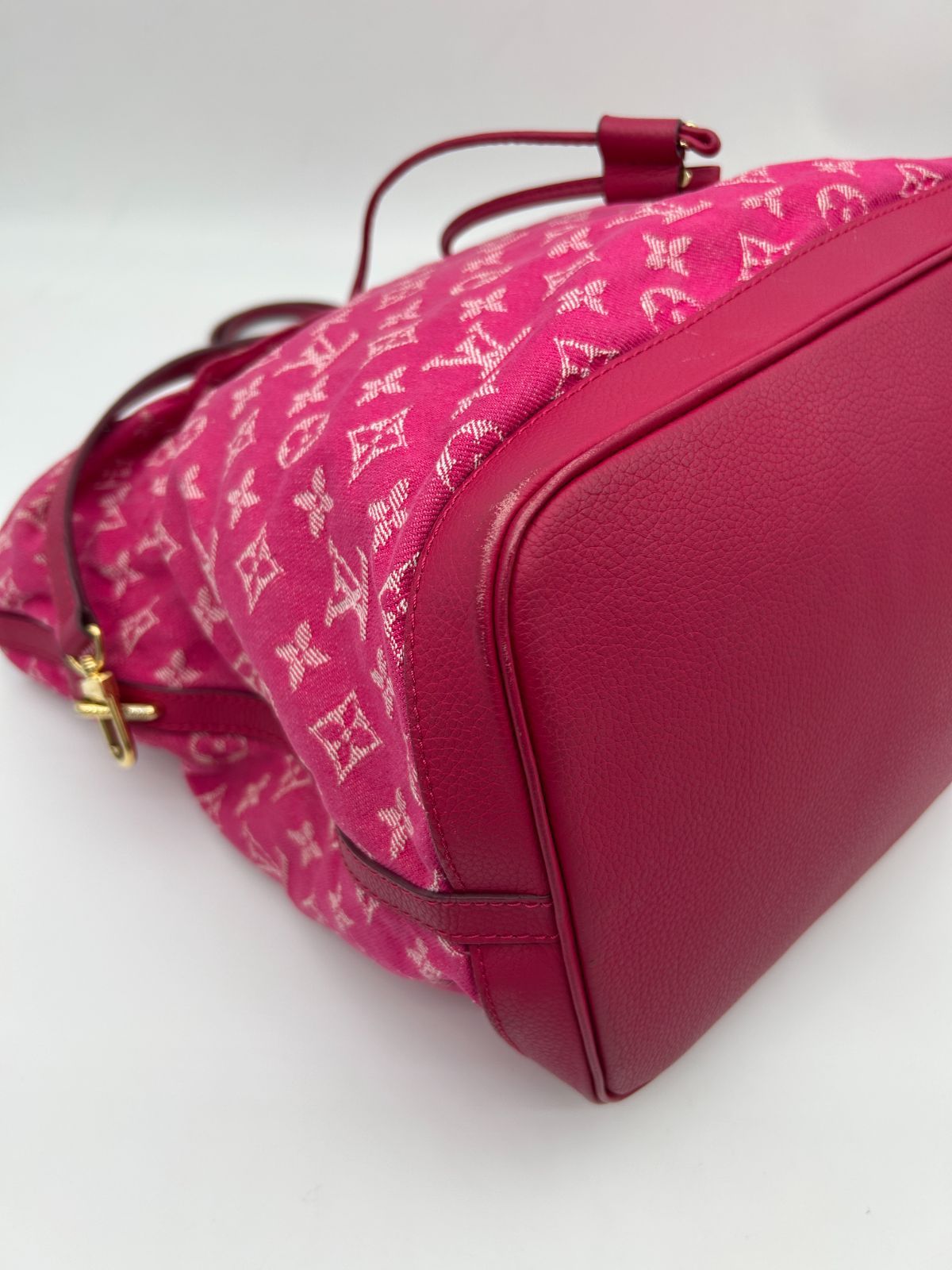 Louis Vuitton Monogram Denim Noefle Handbag Shoulder Rose Indien Pink Tote — view 7