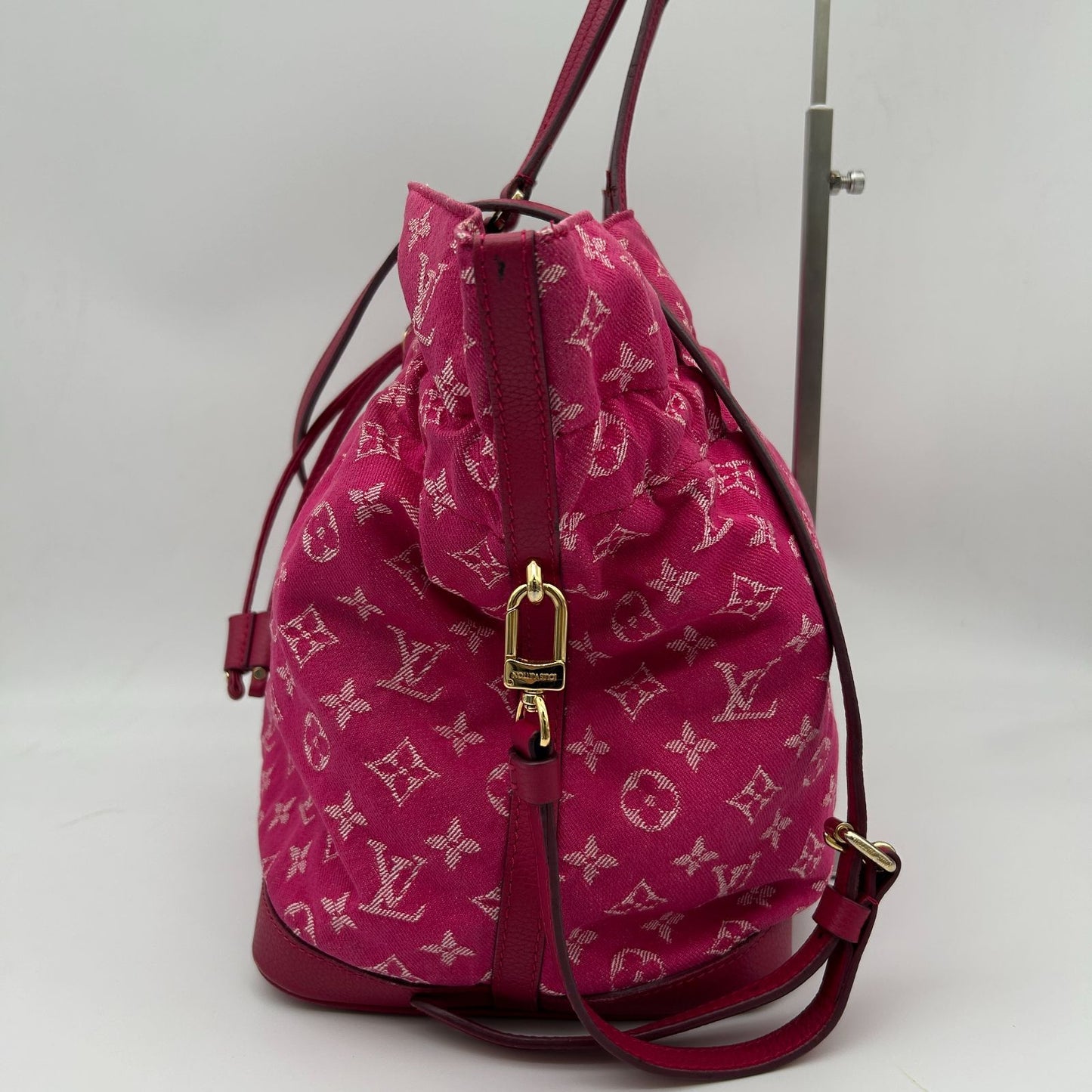 Louis Vuitton Monogram Denim Noefle Handbag Shoulder Rose Indien Pink Tote — view 3