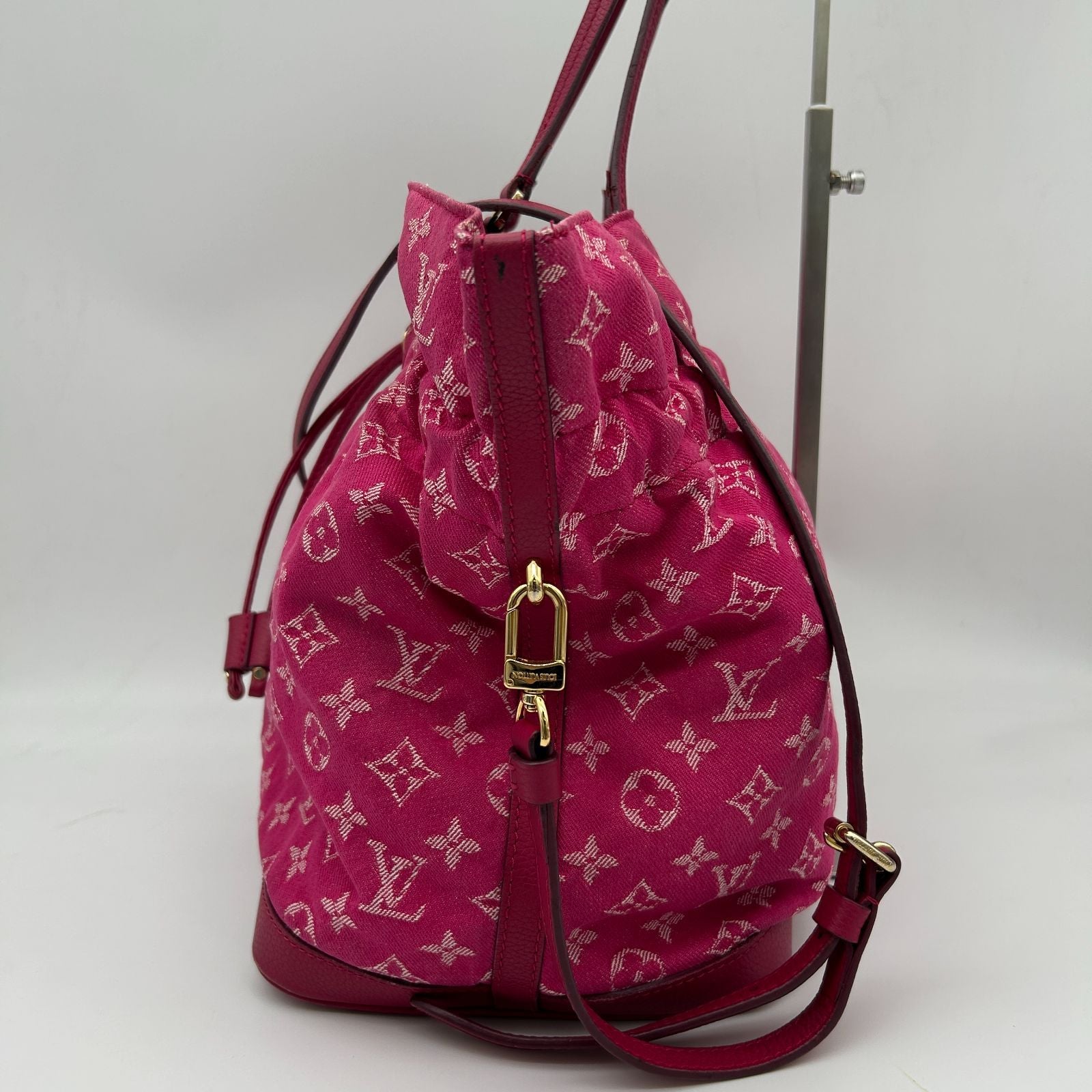 Louis Vuitton Monogram Denim Noefle Handbag Shoulder Rose Indien Pink Tote — view 3